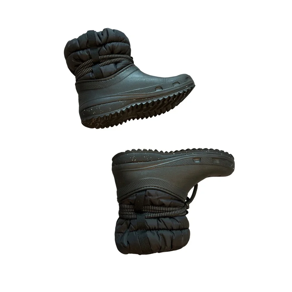 Crocs Classic Neo Puff Shorty Boot Black Winter Insulated Ankle Boot Womens 7